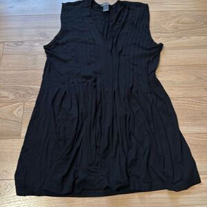 kenneth cole reaction black pleated v-neck top or short dress size small